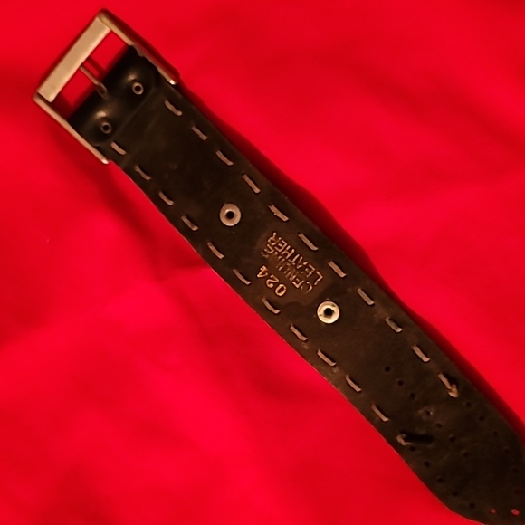 Vintage Collezio Quartz Watch w Thick Black Leather Cuff Band Silver Buckle‎ - Picture 6 of 7